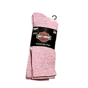 Harley-Davidson Heathered Pink All Weather Socks, 2 Pairs, Size M, NWT